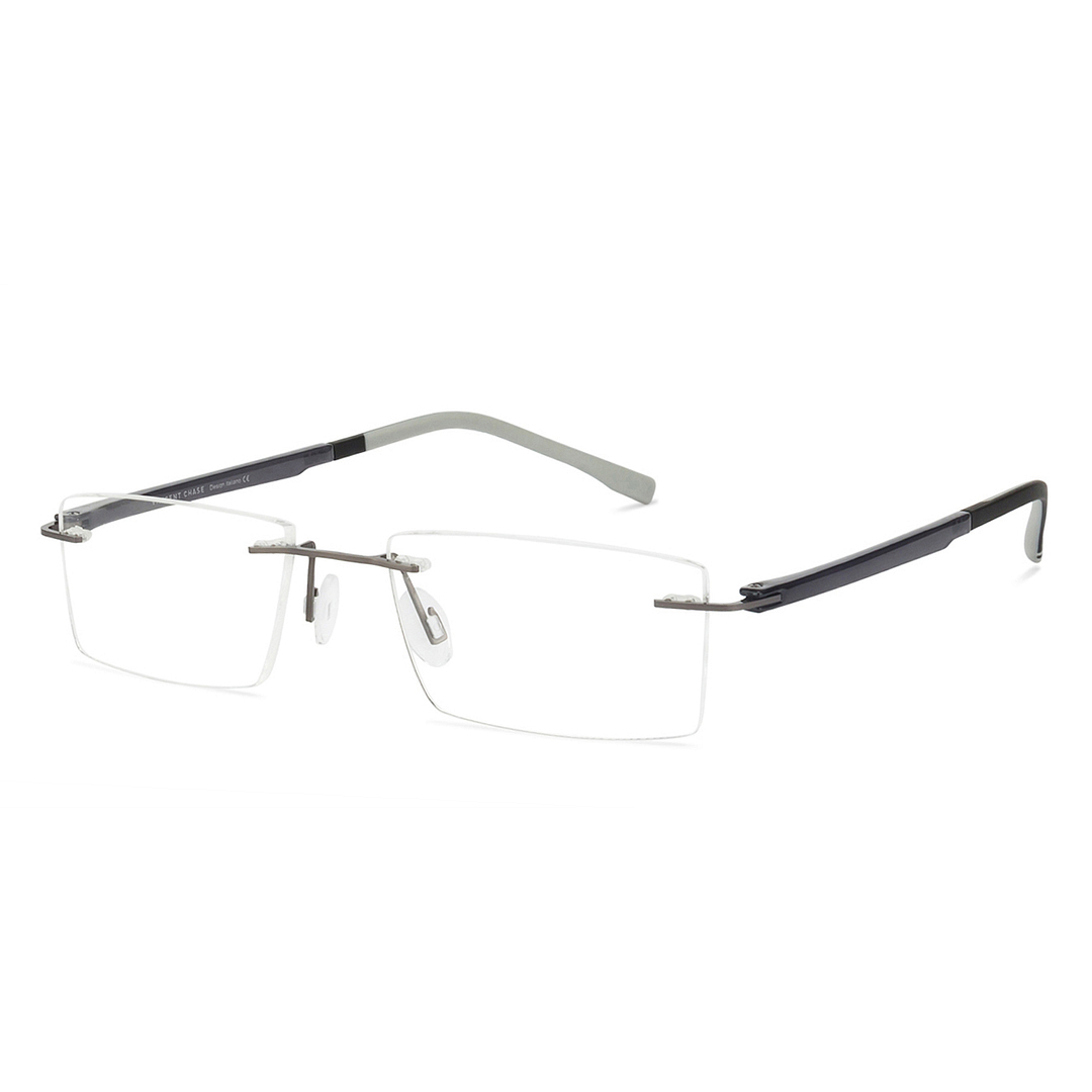 Lenskart Air Online Mid Gunmetal Rimless Rectangle right side