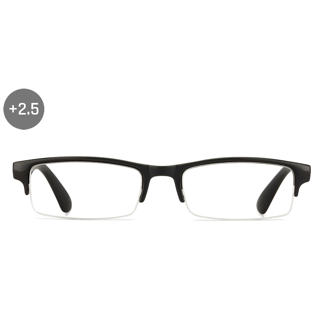 Lenskart READERS Black Black Half Rim Rectangle Lenskart READERS VC E11059 Only for 2 5 Prefitted Powers left side