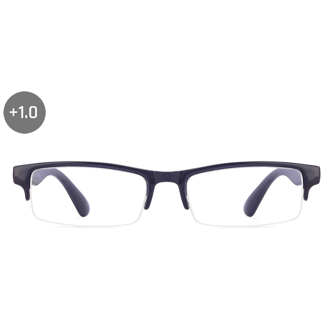 Lenskart READERS Blue Navy Blue Half Rim Rectangle Lenskart READERS VC E11059 Only for 1 Prefitted Powers left side