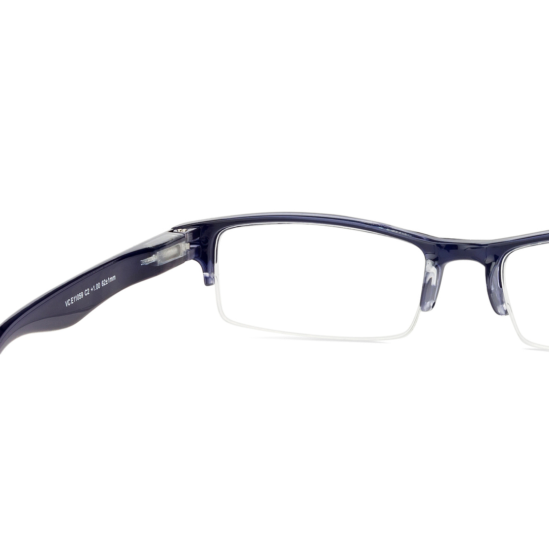 Lenskart READERS Blue Navy Blue Half Rim Rectangle Lenskart READERS VC E11059 Only for 1 Prefitted Powers left side