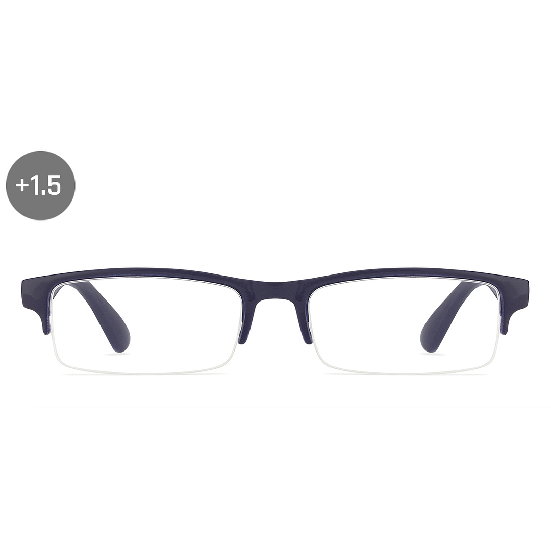 Lenskart READERS Blue Navy Blue Half Rim Rectangle Lenskart READERS VC E11059 Only for 1 5 Prefitted Powers left side