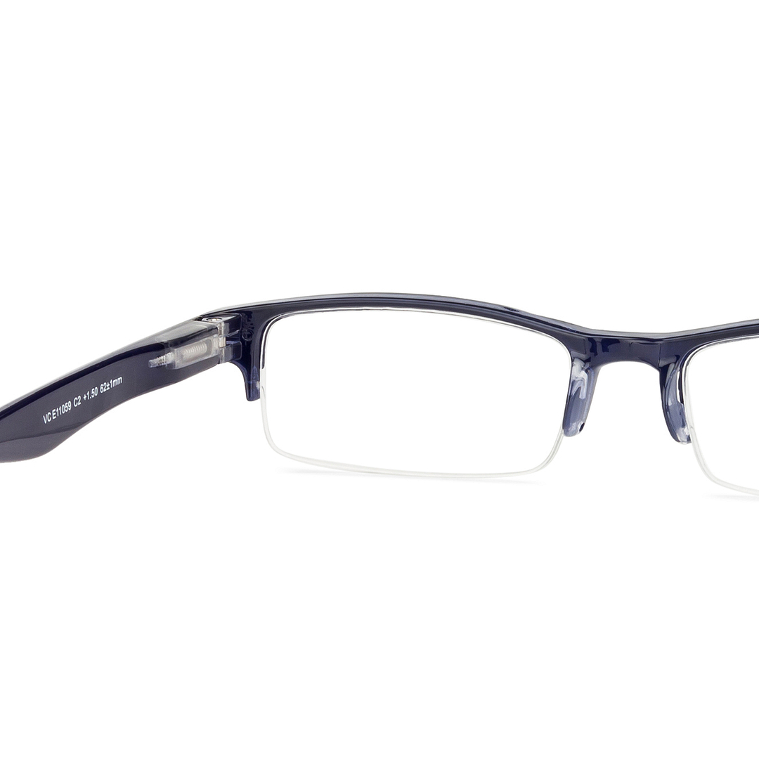Lenskart READERS Blue Navy Blue Half Rim Rectangle Lenskart READERS VC E11059 Only for 1 5 Prefitted Powers left side