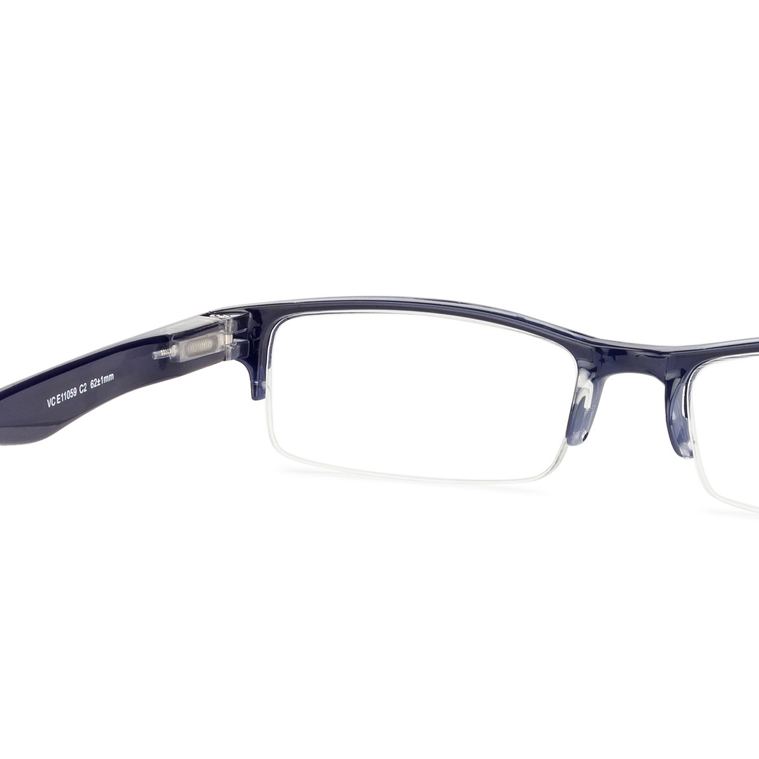 Lenskart READERS Blue Navy Blue Half Rim Rectangle Lenskart READERS VC E11059 Only for 2 Prefitted Powers left side