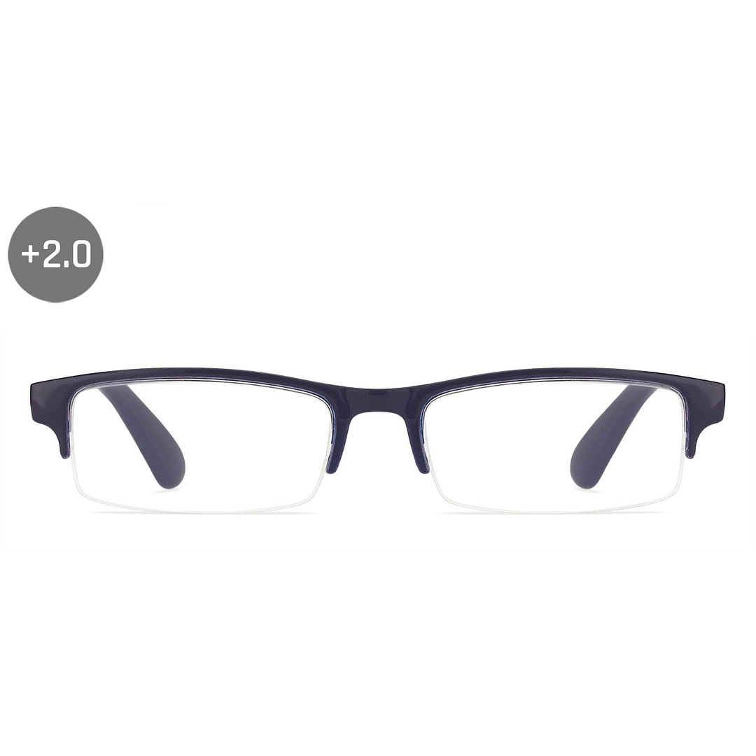 Lenskart READERS Blue Navy Blue Half Rim Rectangle Lenskart READERS VC E11059 Only for 2 Prefitted Powers left side