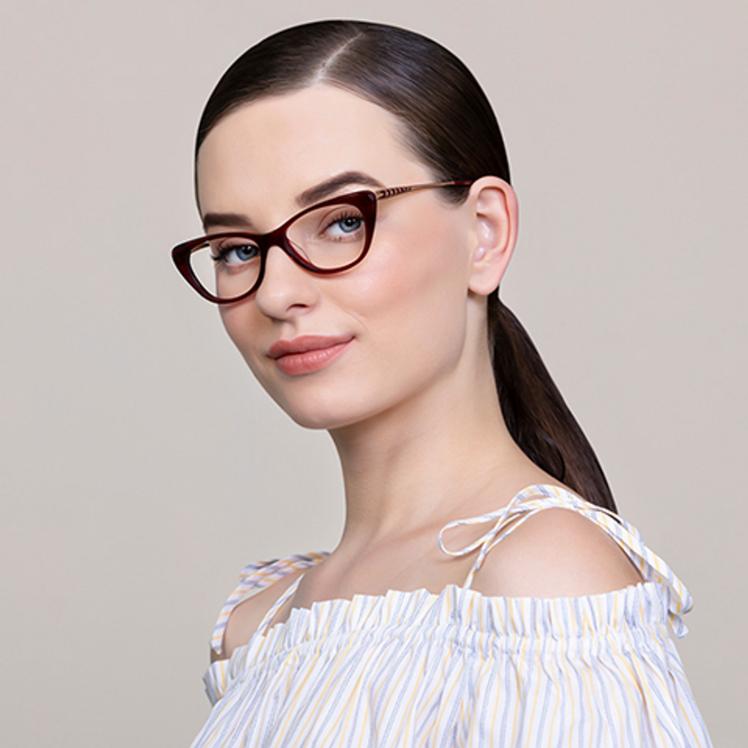 Vincent Chase Online Red Full Rim Cat Eye left side