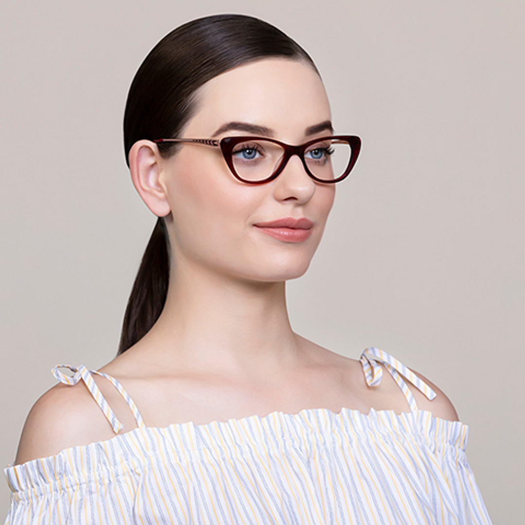 Vincent Chase Online Red Full Rim Cat Eye left side