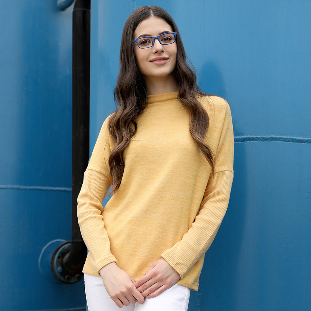 Lenskart Air Online Sky Blue Full Rim Rectangle left side