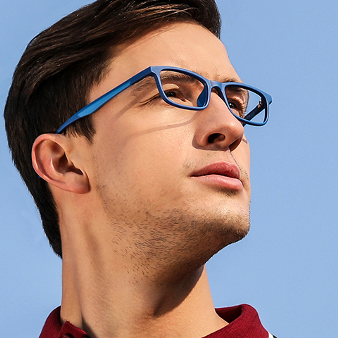 Lenskart Air Online Sky Blue Full Rim Rectangle right side