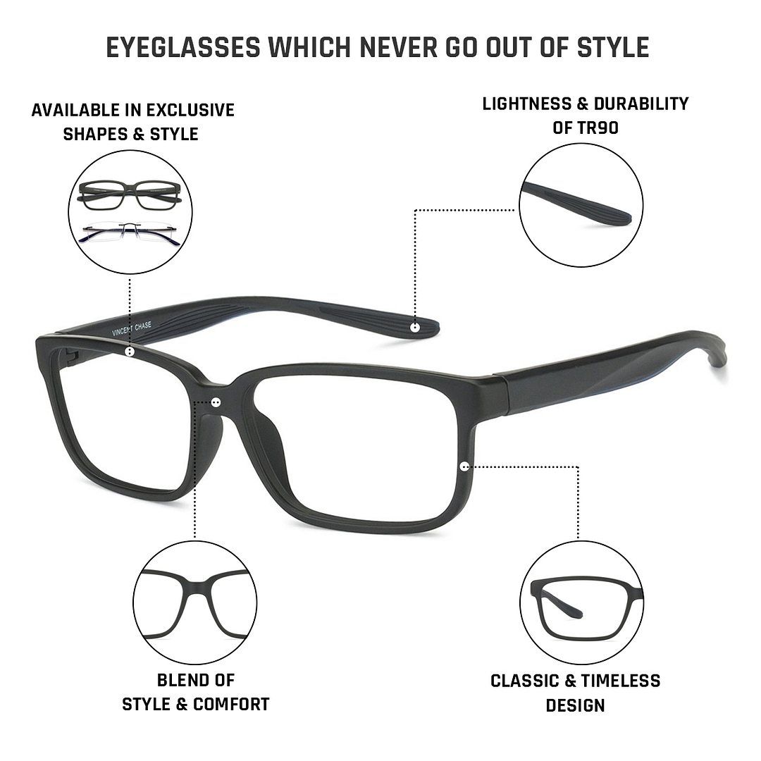 Lenskart Air Online Black Full Rim Rectangle left side