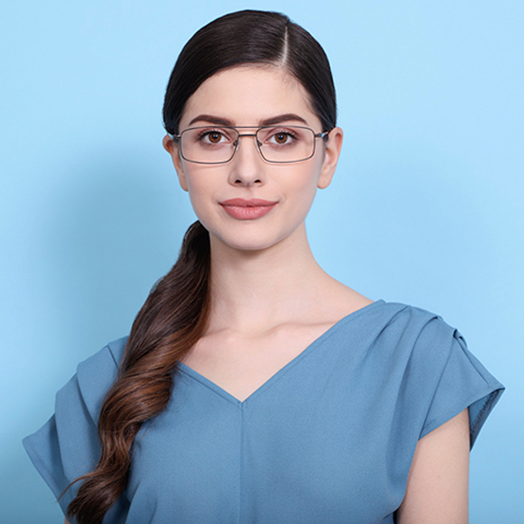 Vincent Chase Online Mid Gunmetal Full Rim Rectangle left side