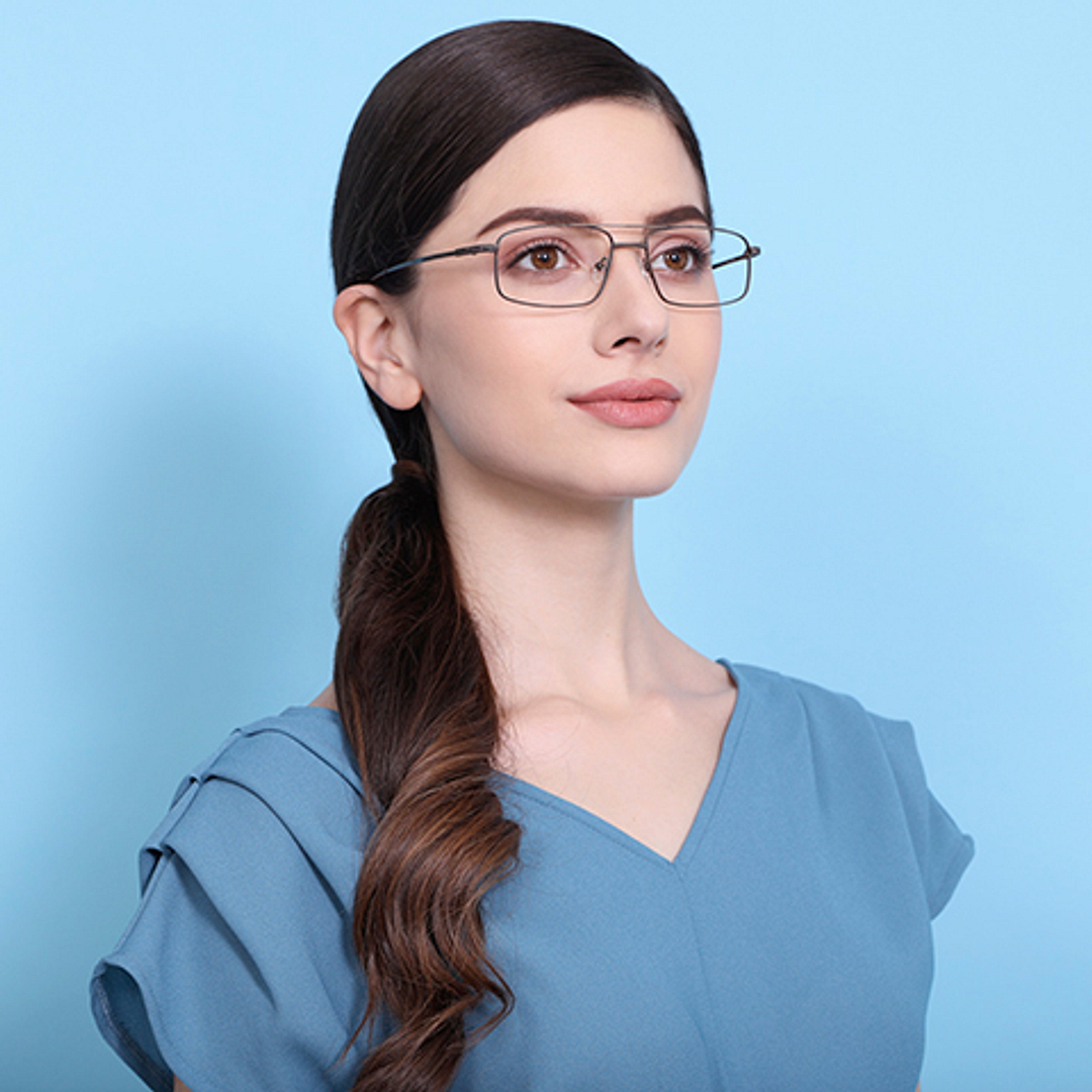 Vincent Chase Online Mid Gunmetal Full Rim Rectangle right side