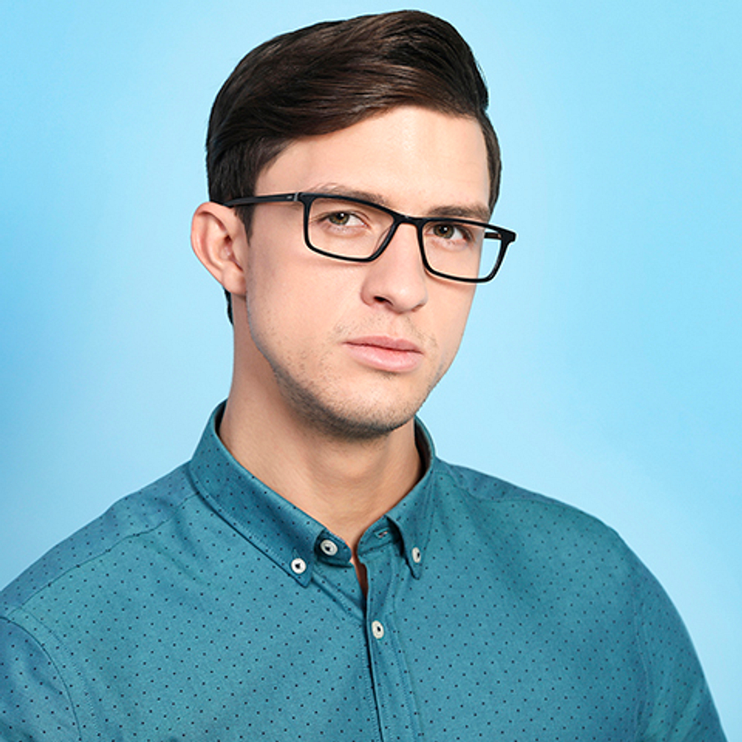 Vincent Chase Screen Glasses Blue Block Phone   Computer Glasses:Black Full Rim Rectangle Medium  Size-53  Vincent Chase HD Acetate VC E11260-C1 left side