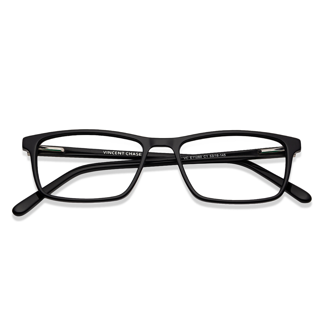 Vincent Chase Screen Glasses Blue Block Phone   Computer Glasses:Black Full Rim Rectangle Medium  Size-53  Vincent Chase HD Acetate VC E11260-C1 left side