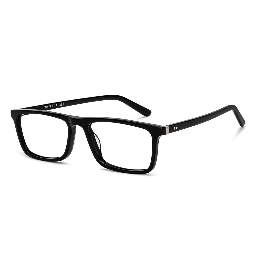 Vincent Chase Black Full Rim Rectangle left side