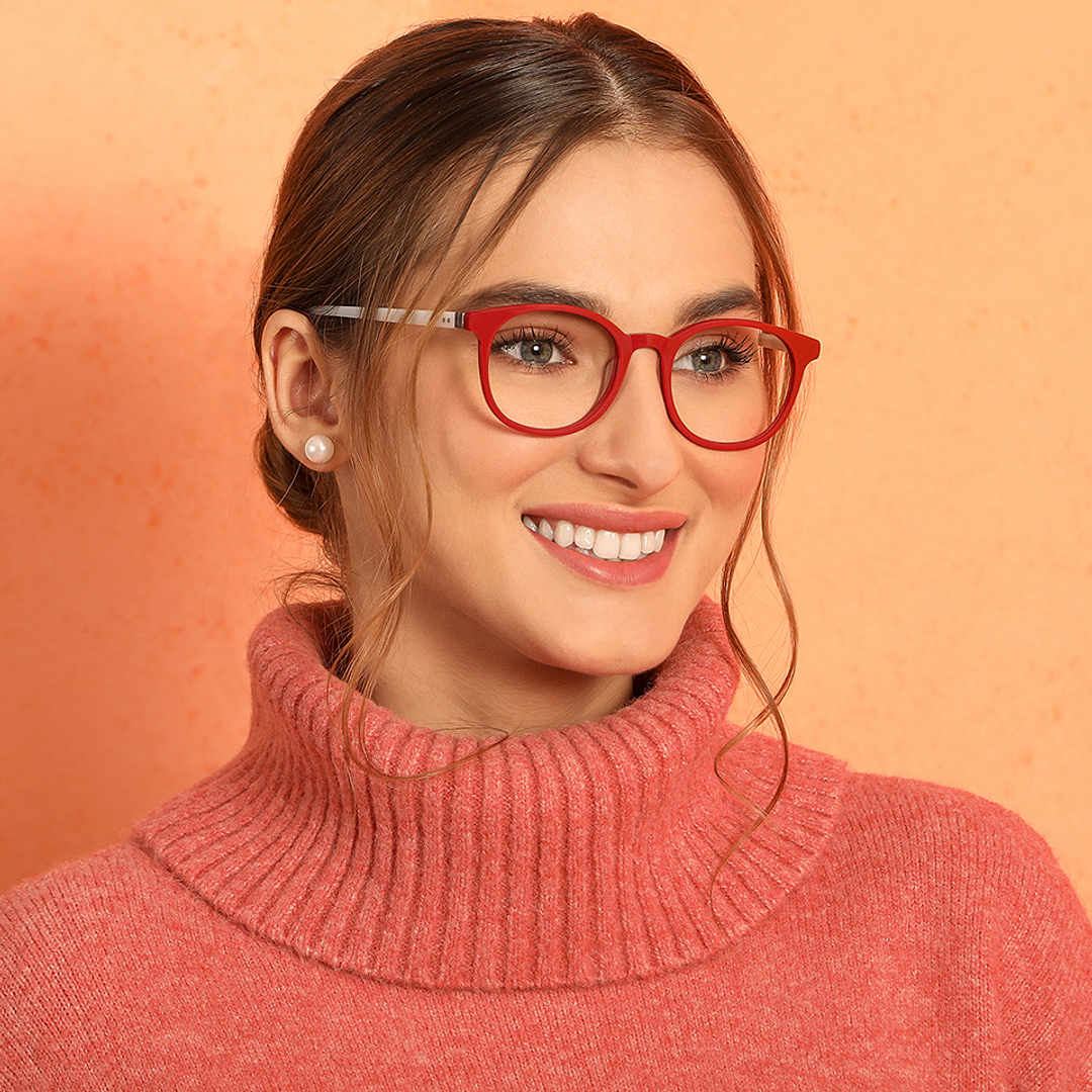 Vincent Chase Online Red Full Rim Round left side