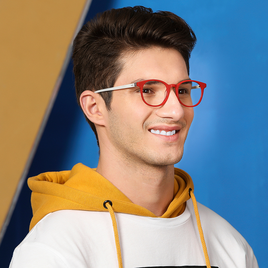 Vincent Chase Online Red Full Rim Round left side