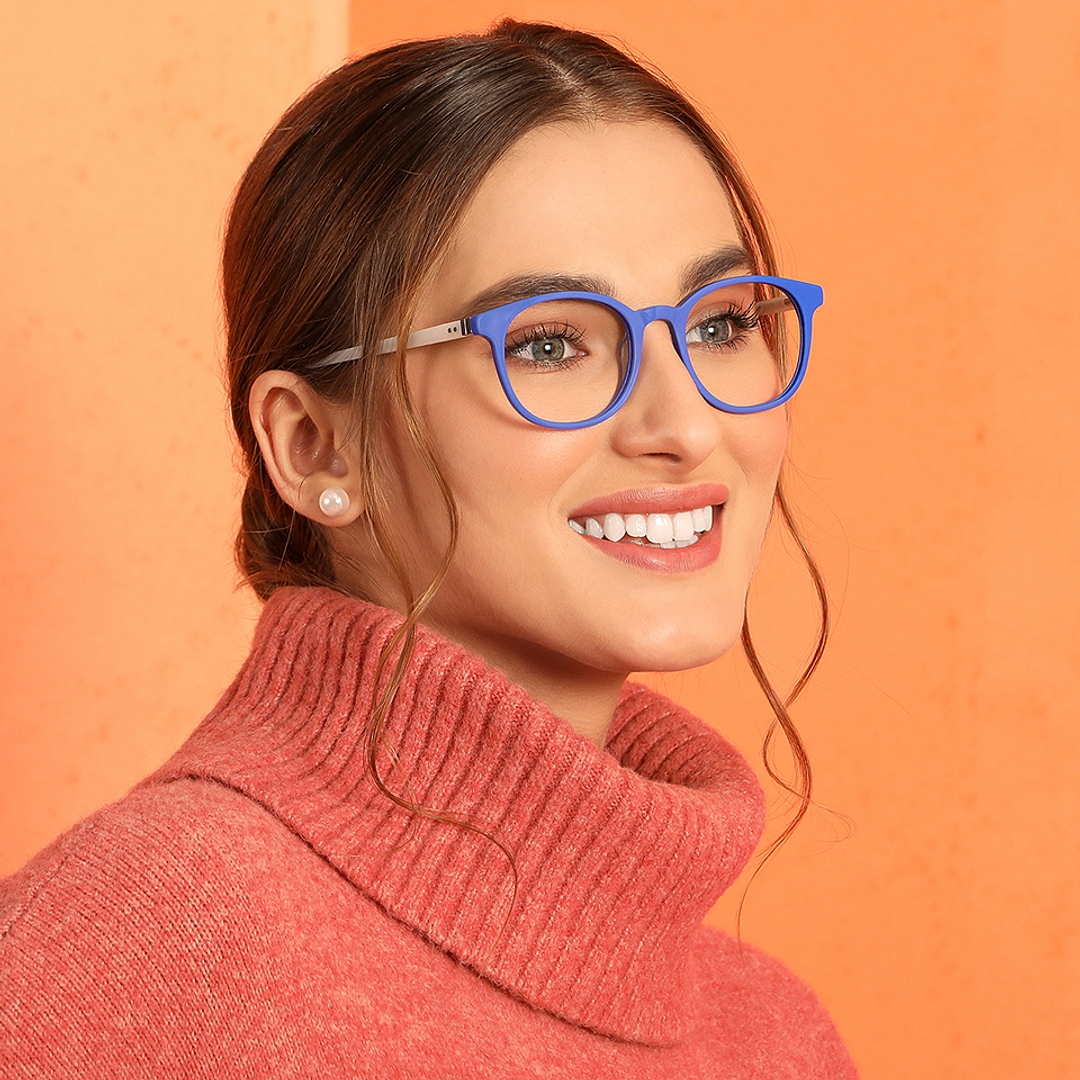 Vincent Chase Online Sky Blue Full Rim Round left side