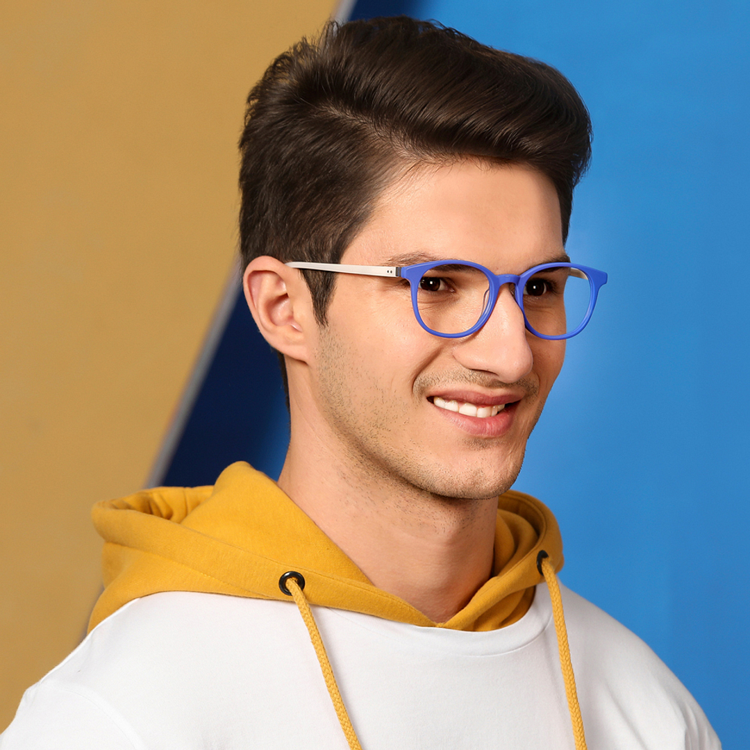 Vincent Chase Online Sky Blue Full Rim Round left side