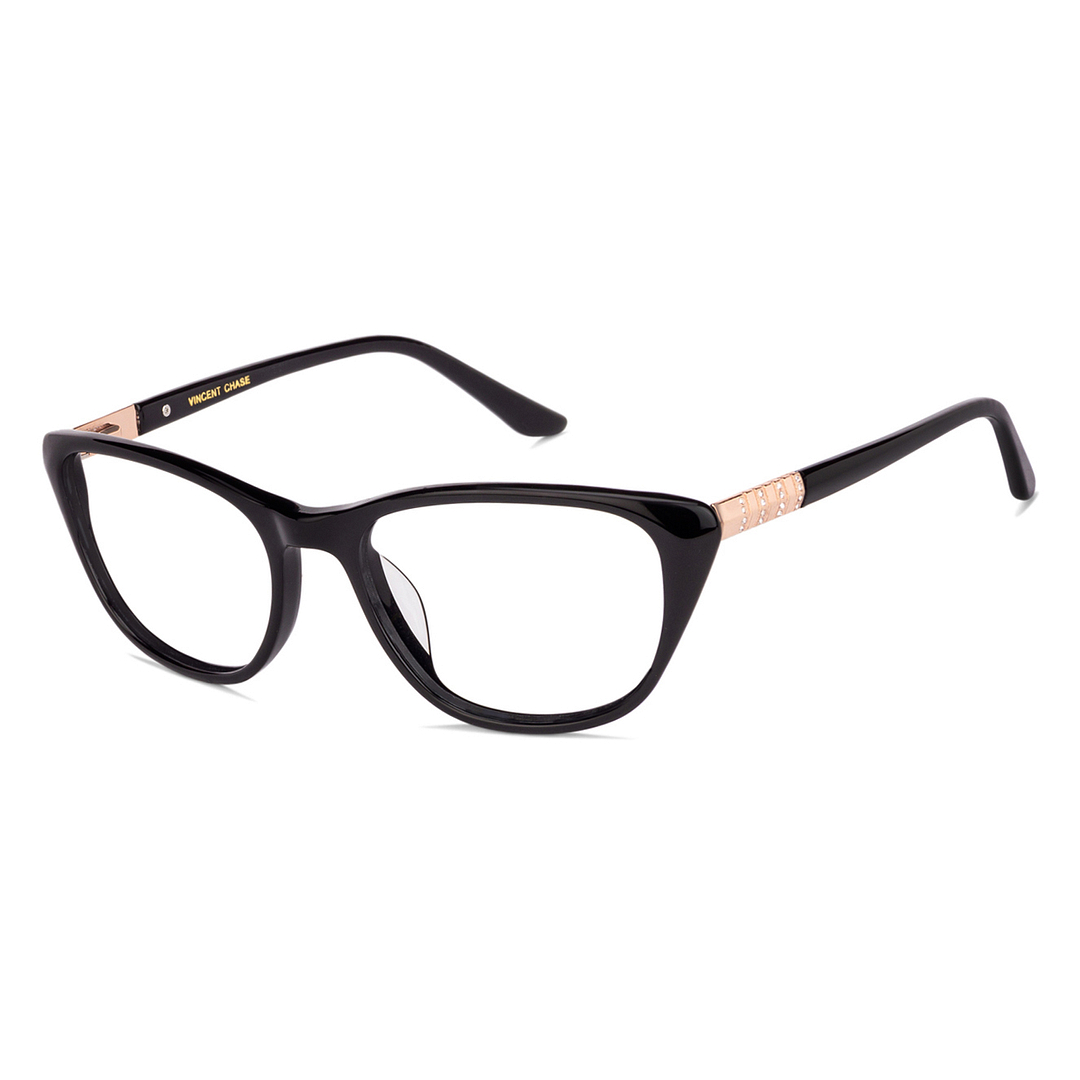 Vincent Chase Online Black Full Rim Cat Eye left side