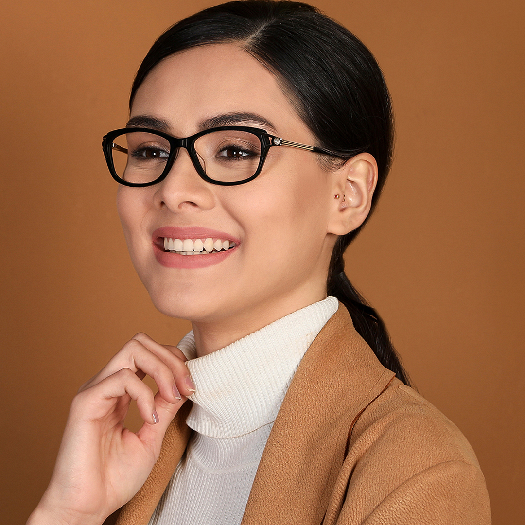 Vincent Chase Online Black Full Rim Cat Eye left side