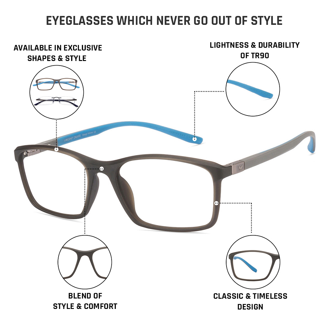 Lenskart Air Online Light Gray Full Rim Rectangle right side