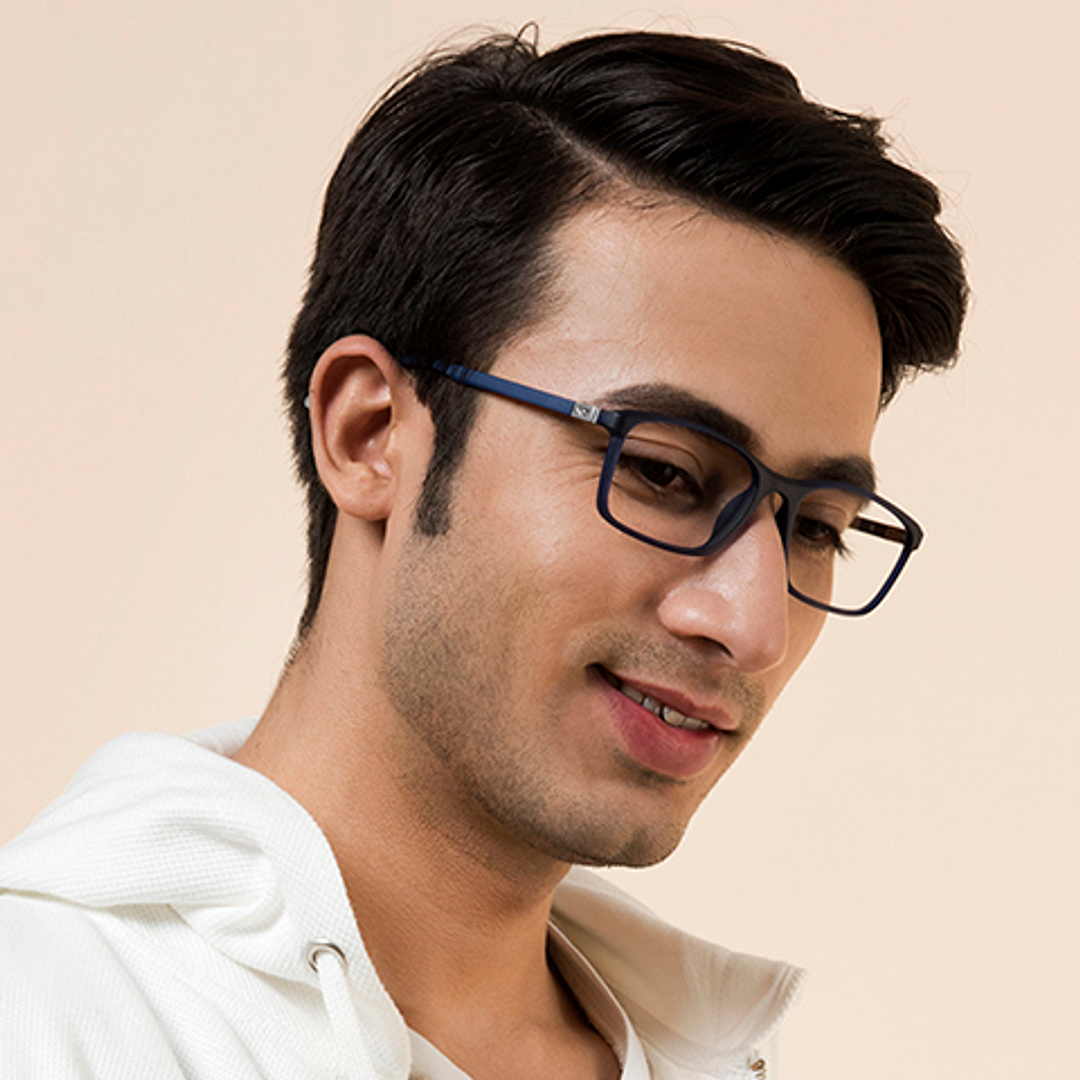 Lenskart Air Online Sky Blue Full Rim Rectangle left side