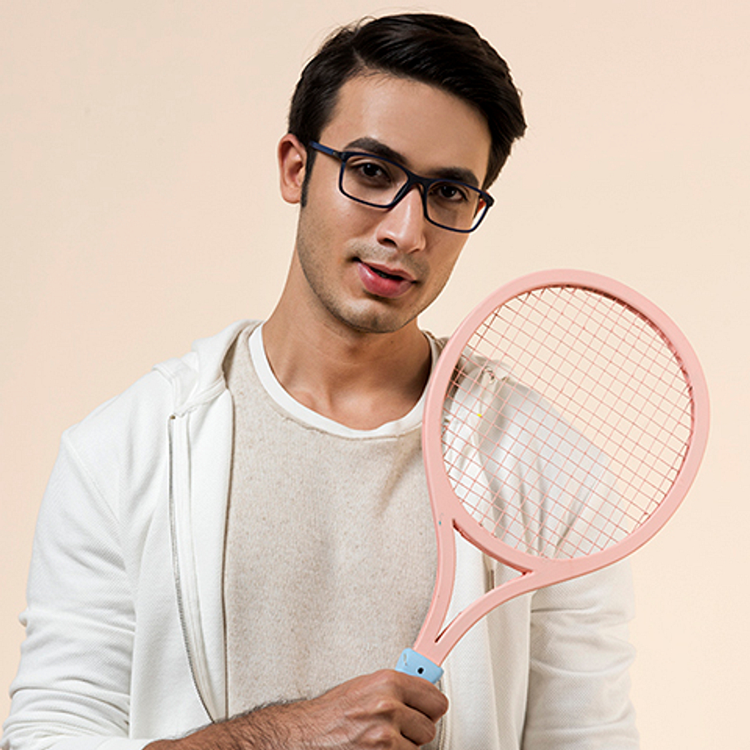 Lenskart Air Online Sky Blue Full Rim Rectangle left side