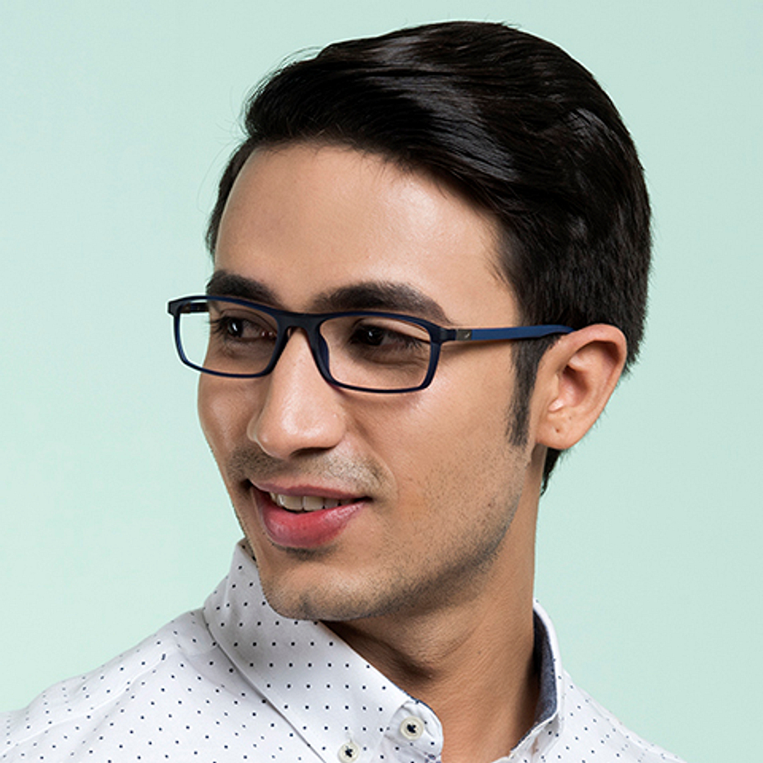 Lenskart Air Online Sky Blue Full Rim Rectangle left side