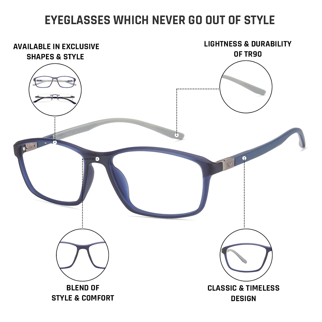 Lenskart Air Online Sky Blue Full Rim Rectangle right side