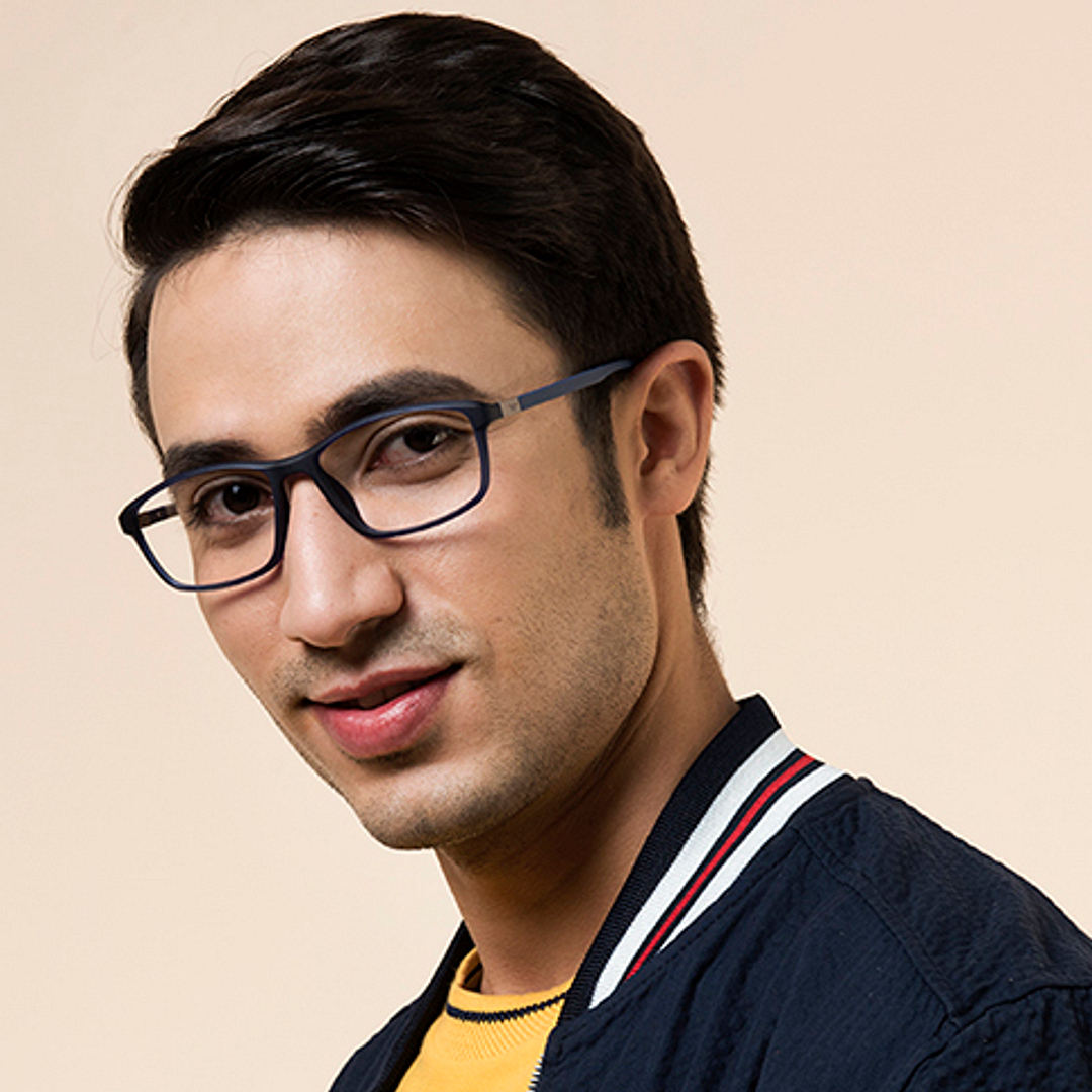 Lenskart Air Online Sky Blue Full Rim Rectangle right side