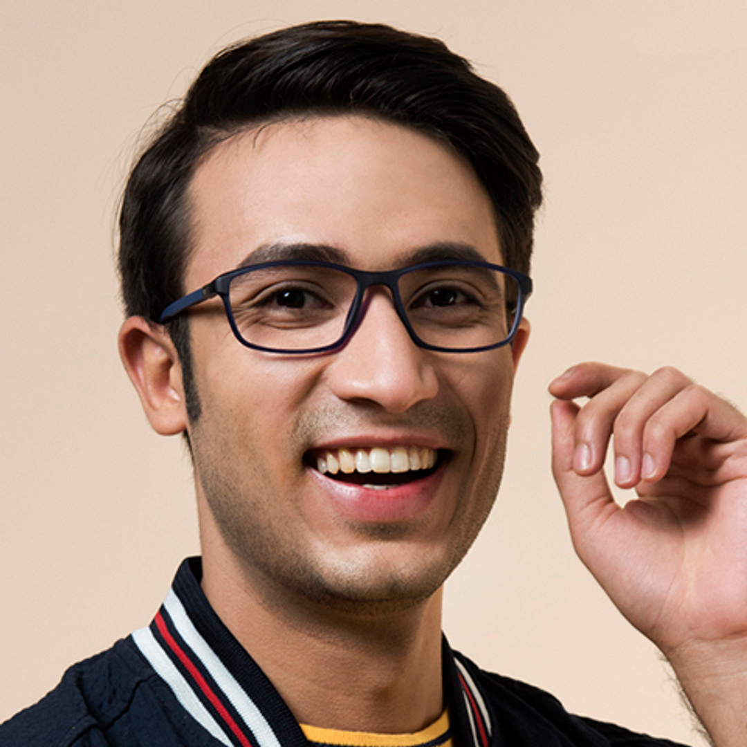 Lenskart Air Online Sky Blue Full Rim Rectangle left side