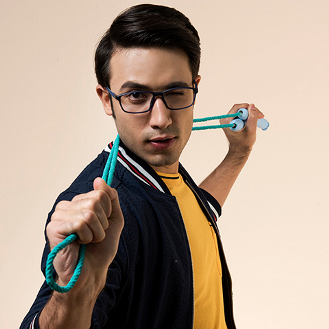 Lenskart Air Online Sky Blue Full Rim Rectangle left side