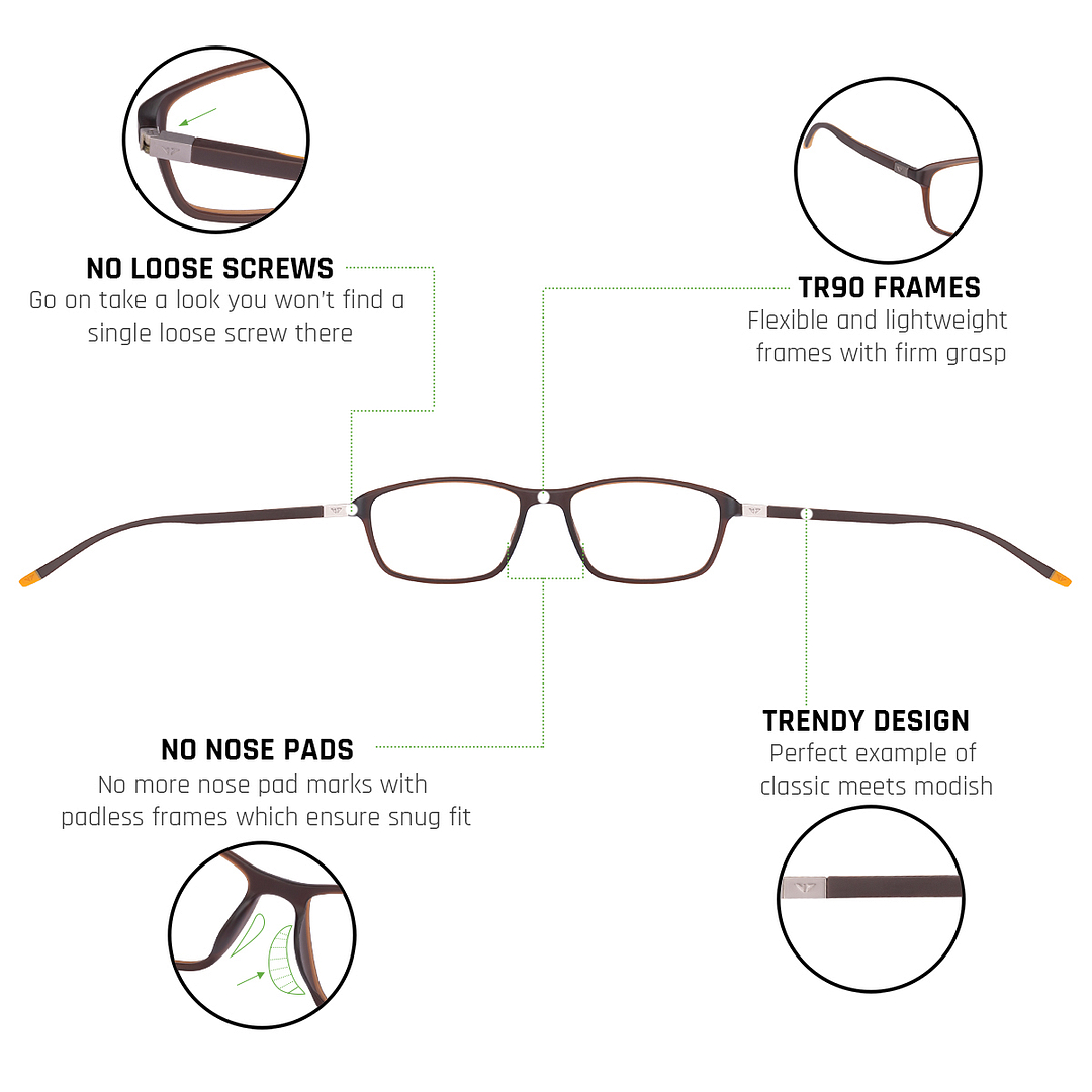 Lenskart Air Online Light Brown Full Rim Rectangle left side