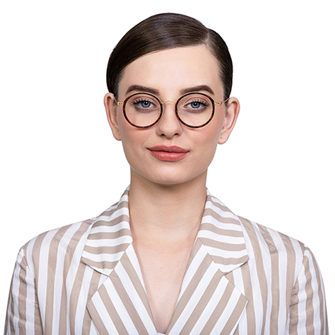 Lenskart Air Online Golden Brown Full Rim Round left side