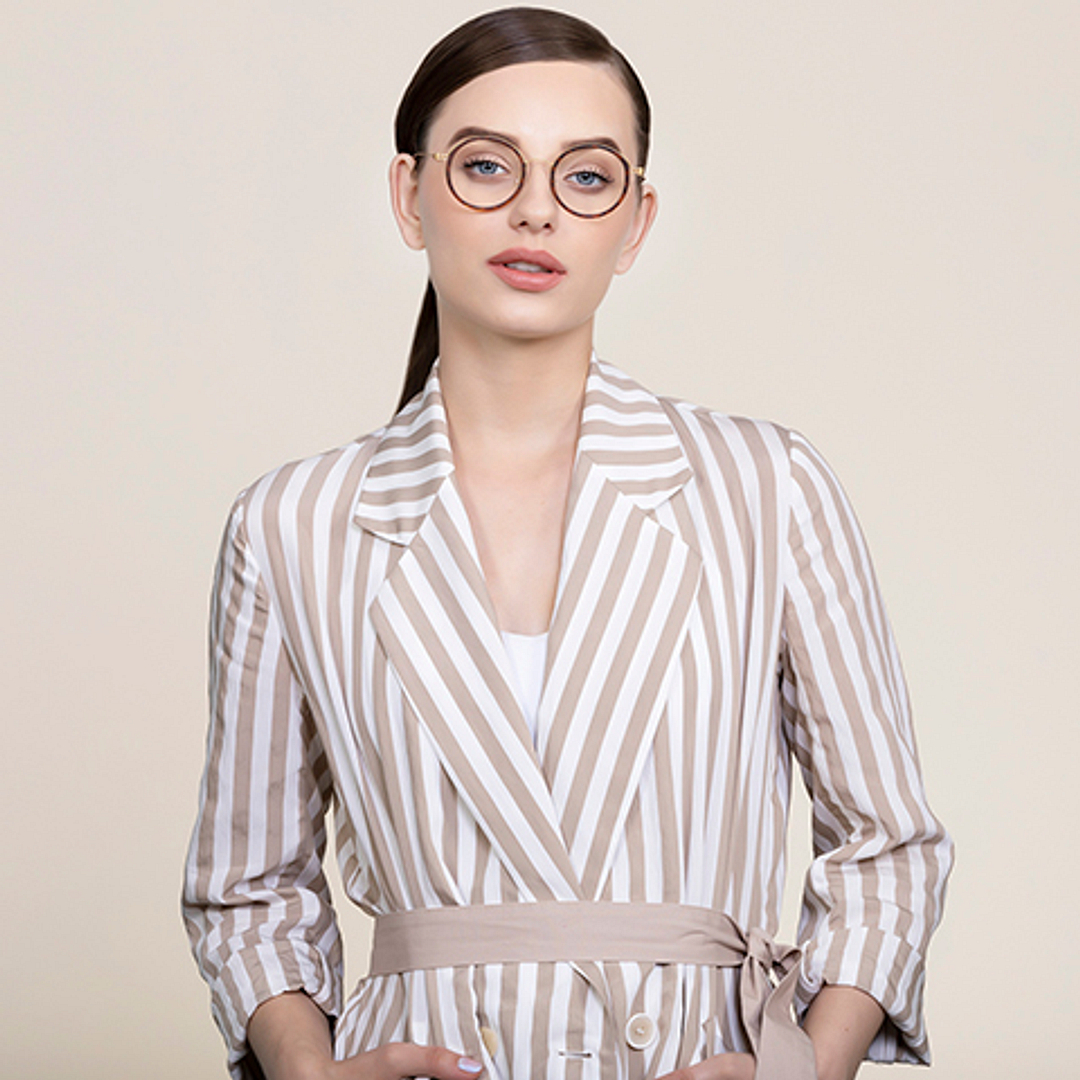 Lenskart Air Online Golden Brown Full Rim Round right side