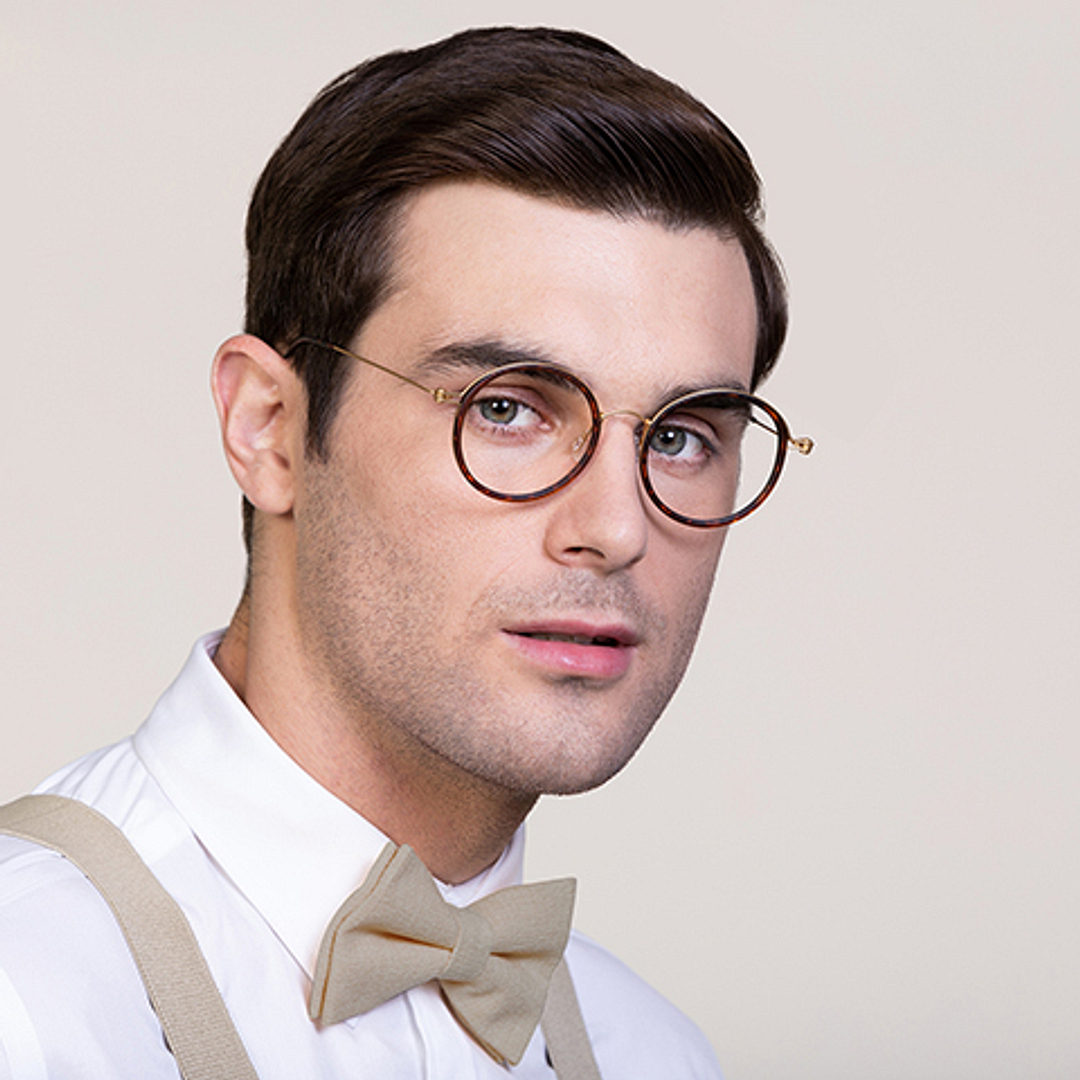 Lenskart Air Online Golden Brown Full Rim Round left side