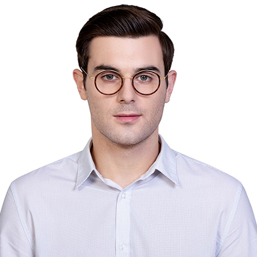 Lenskart Air Online Golden Brown Full Rim Round right side