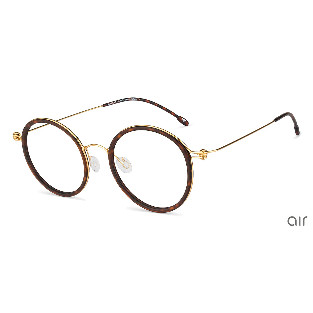 Lenskart Air Online Golden Brown Full Rim Round left side