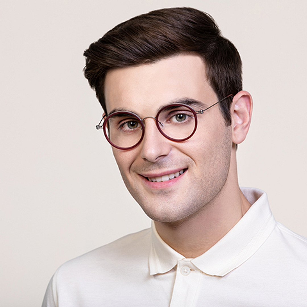 Lenskart Air Online Mid Gunmetal Full Rim Round left side