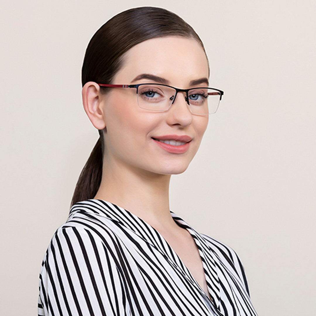 Lenskart Air Online Black Half Rim Rectangle left side