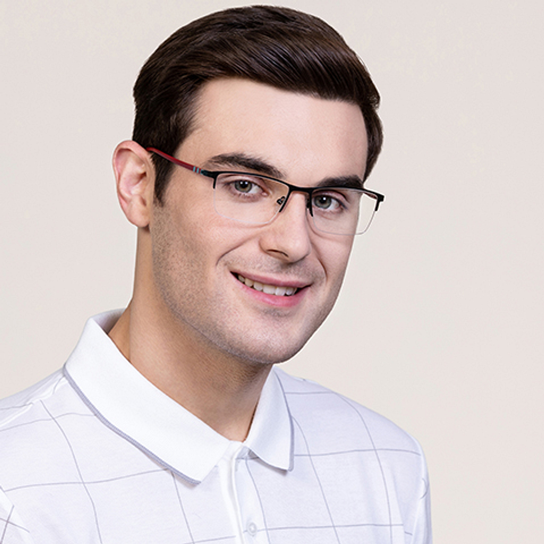 Lenskart Air Online Black Half Rim Rectangle right side