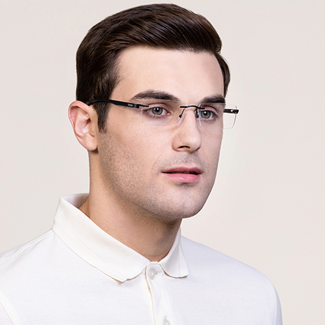 Lenskart Air Online Black Rimless Rectangle right side