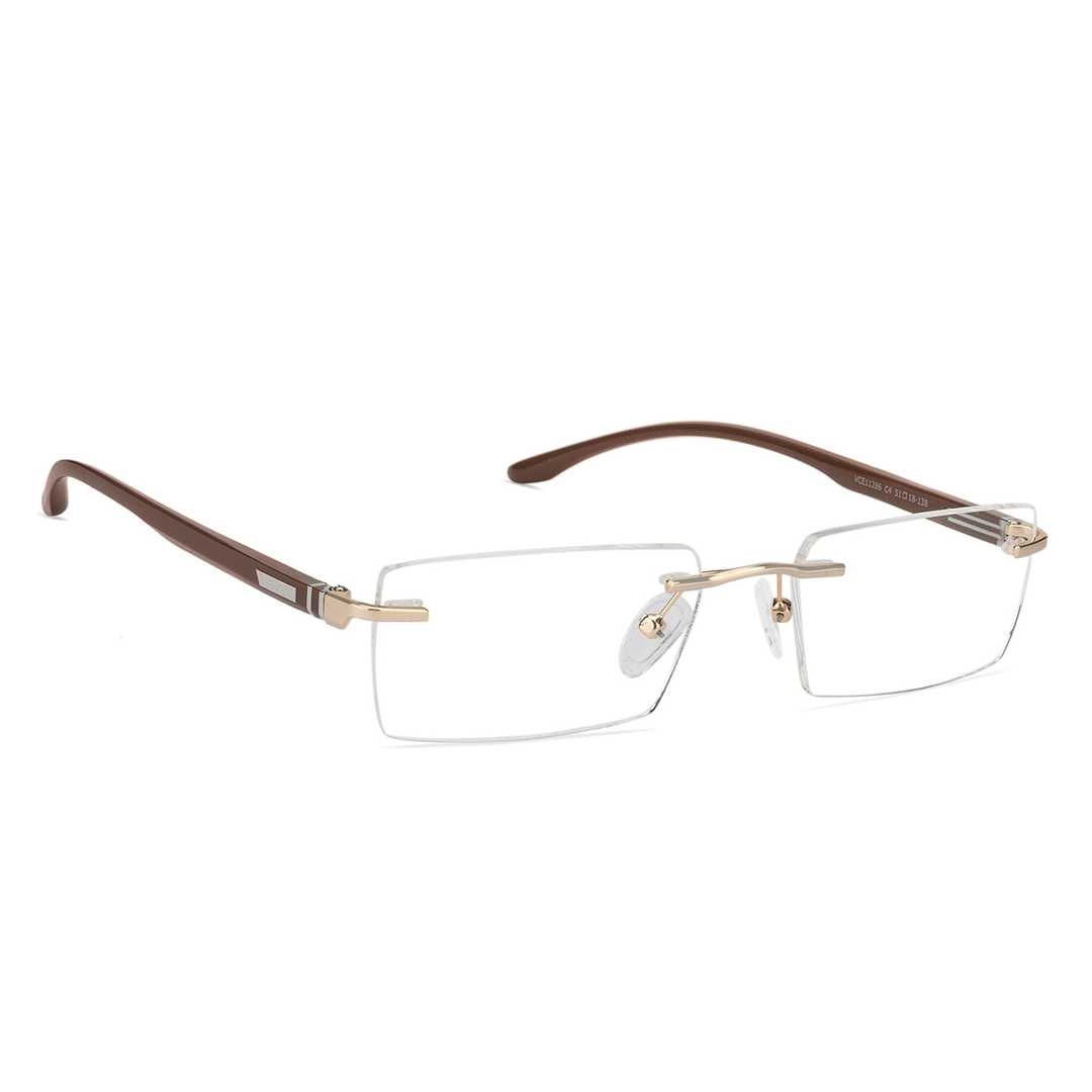 Lenskart Air Online Gold Rimless Rectangle right side