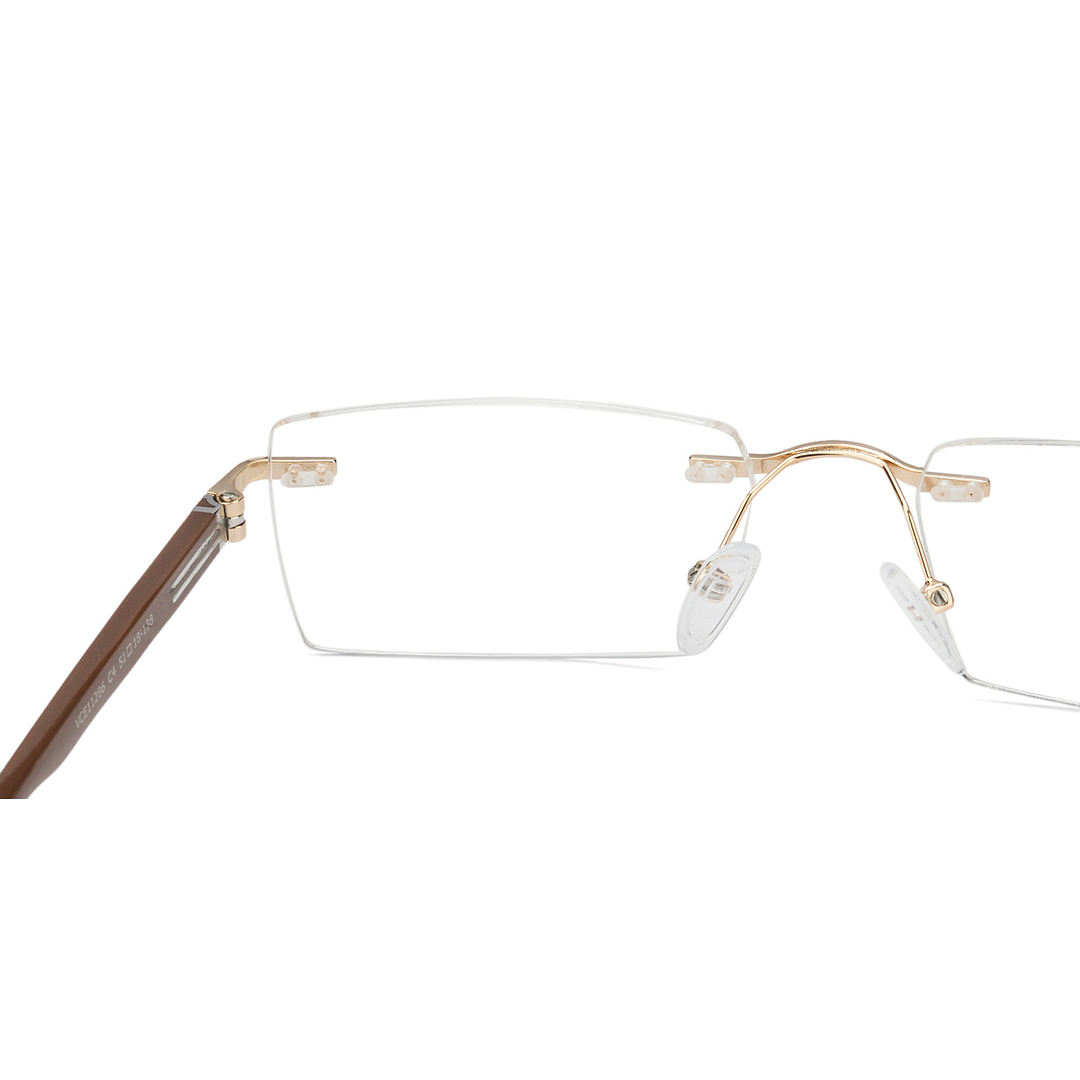 Lenskart Air Online Gold Rimless Rectangle right side