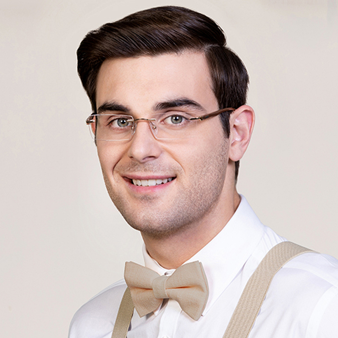 Lenskart Air Online Gold Rimless Rectangle left side