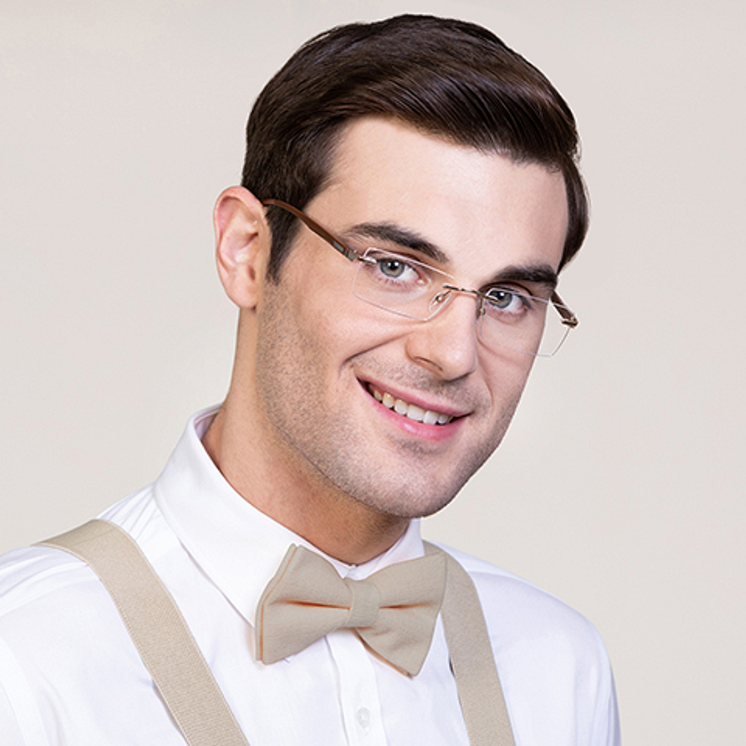 Lenskart Air Online Gold Rimless Rectangle right side