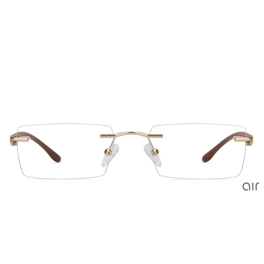 Lenskart Air Online Gold Rimless Rectangle left side