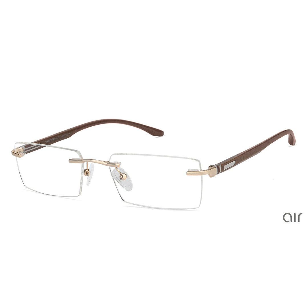Lenskart Air Online Gold Rimless Rectangle right side