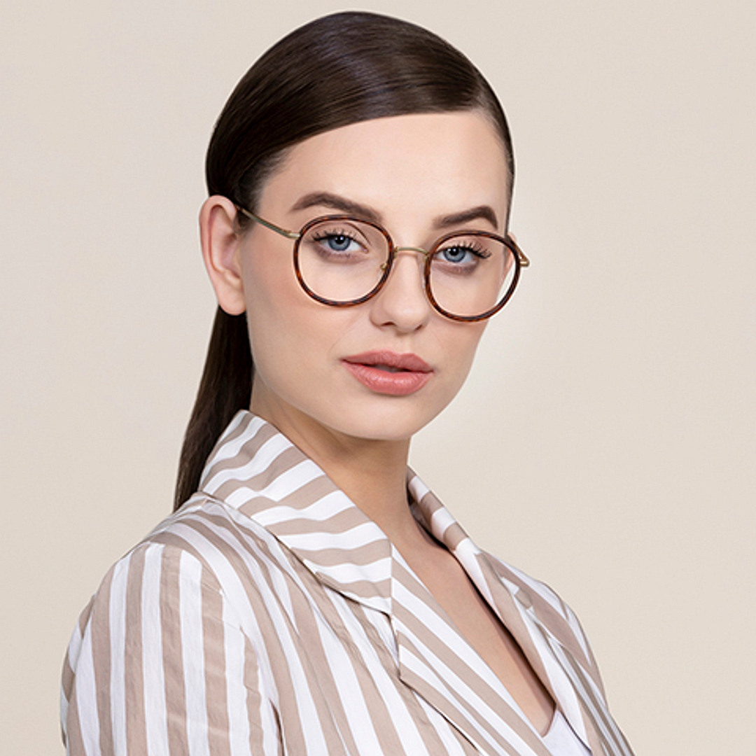 Lenskart Air Online Gold Full Rim Round left side