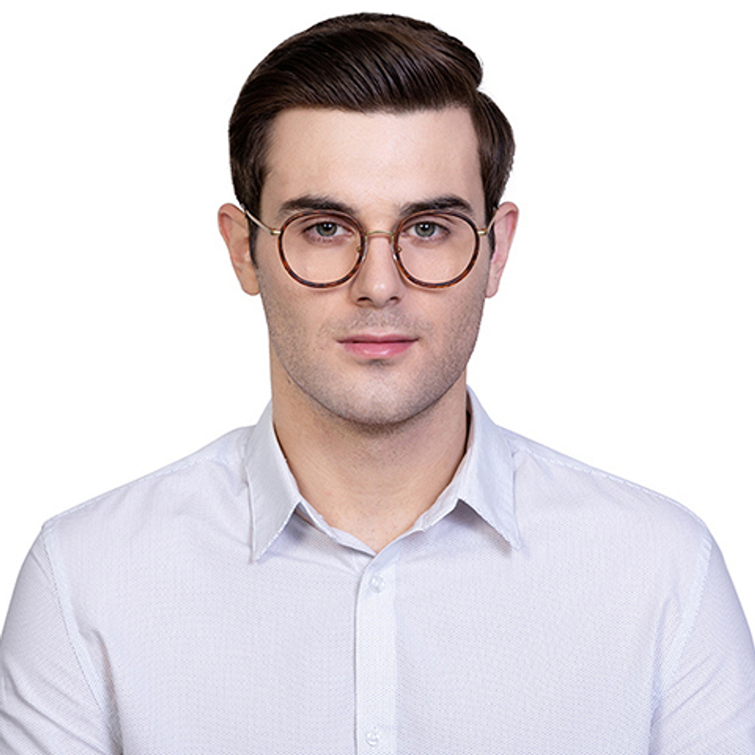 Lenskart Air Online Gold Full Rim Round left side